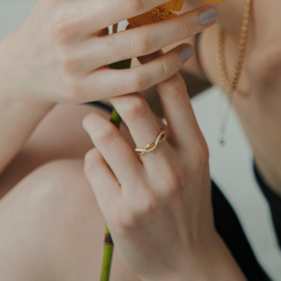 【dressing】レイヤードリング・ウェーブ gold