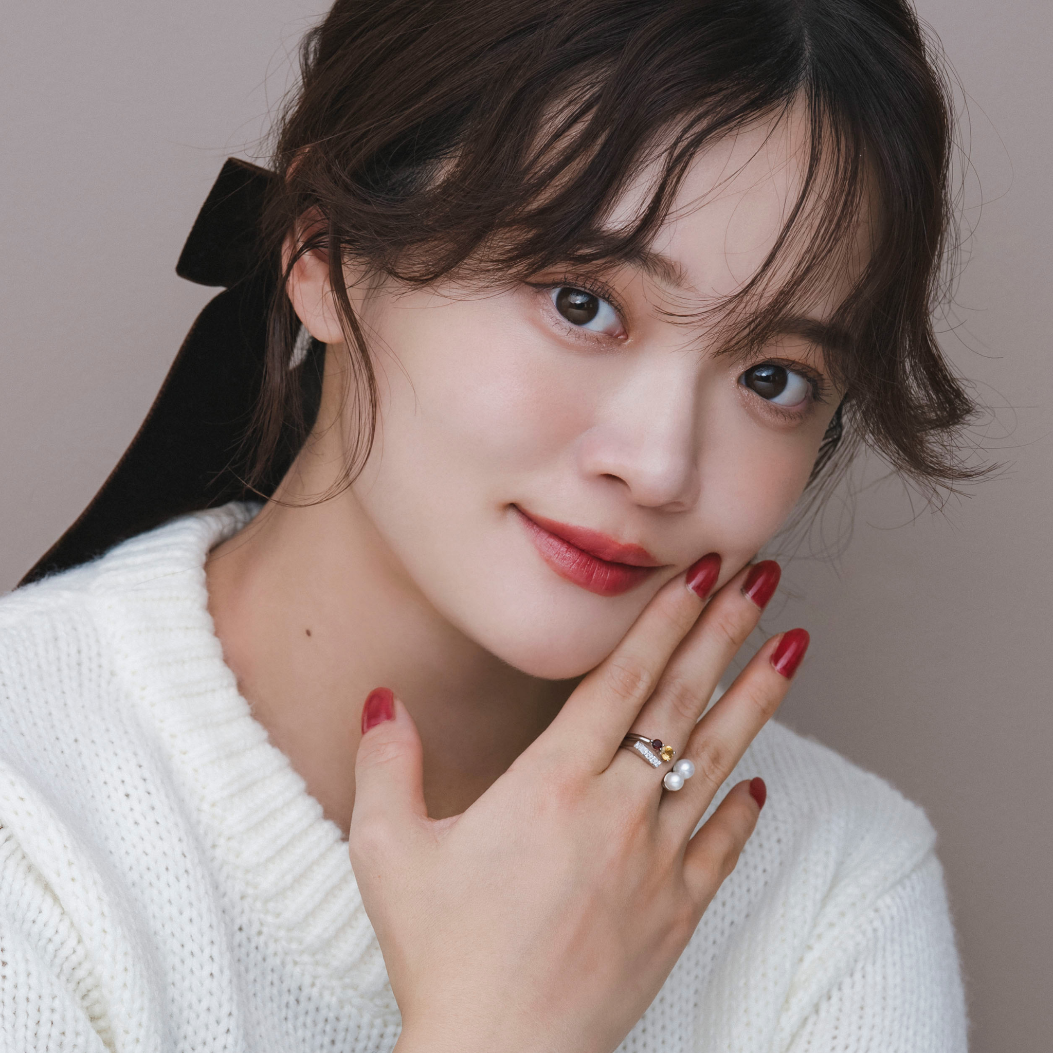 【Karin Takubo × h..】カラーストーンメランジュリング silver