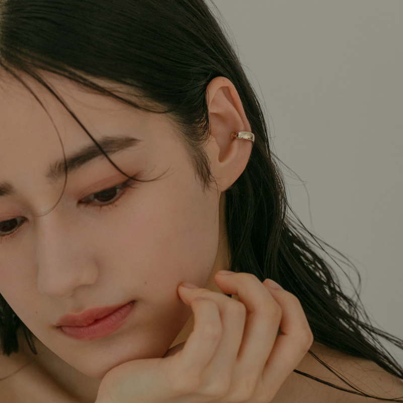 【home】ストレートイヤーカフ gold