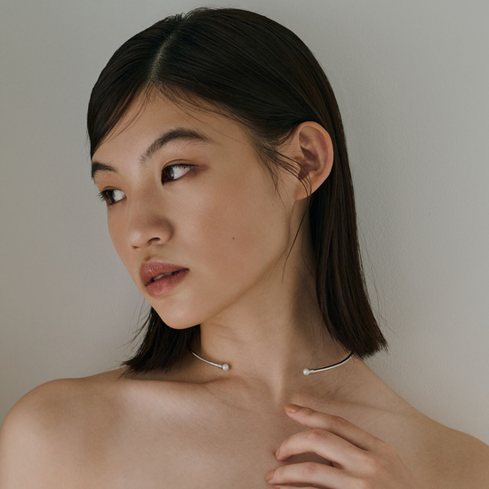 【anchor】パールネックカフ2.5mmリバーシブル silver