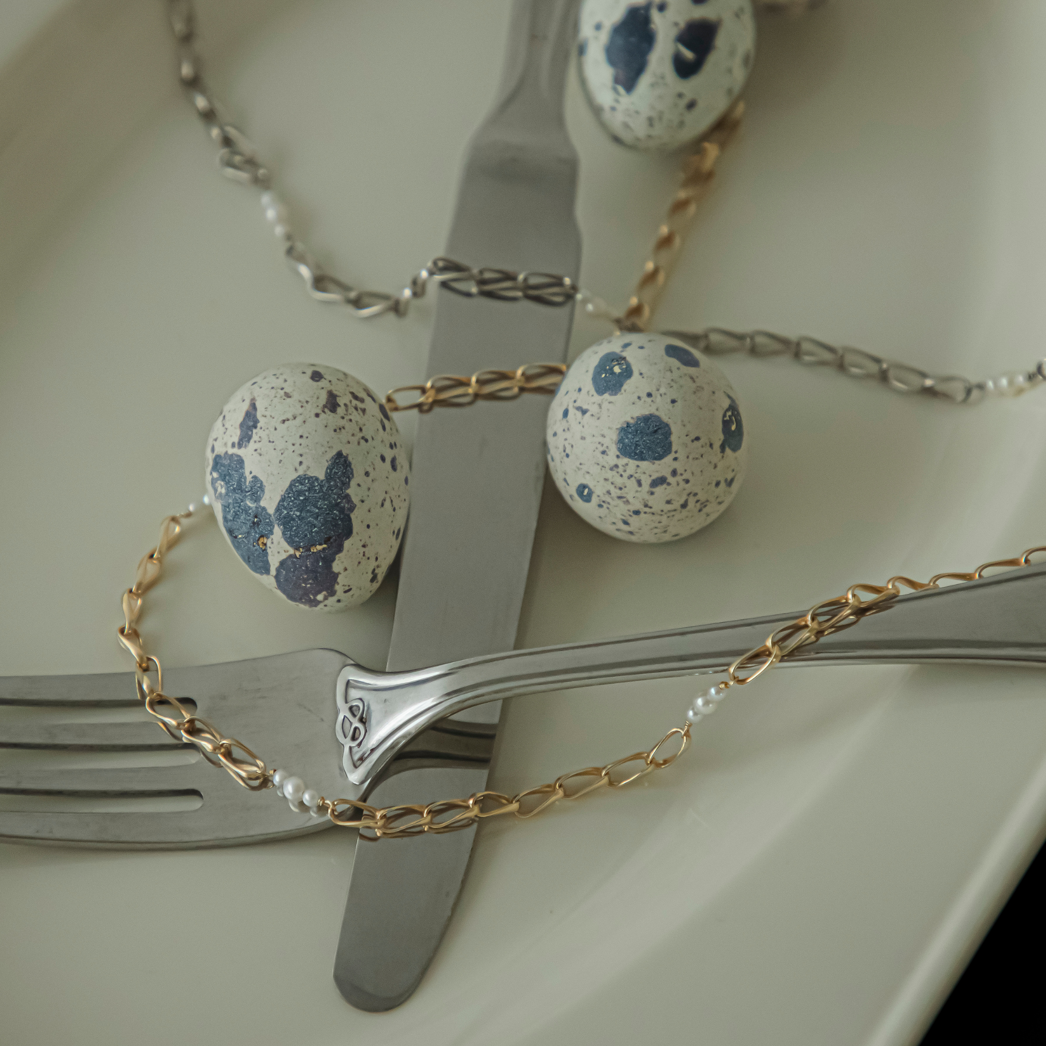 【anchor】ステーションパールチョーカー silver