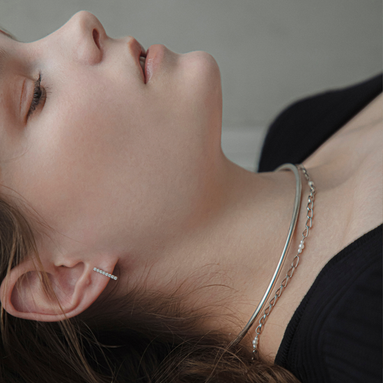 【anchor】スムースネックカフ3.0mm silver