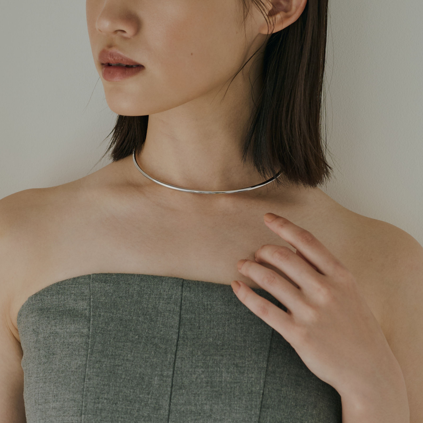 【anchor】スムースネックカフ3.0mm silver