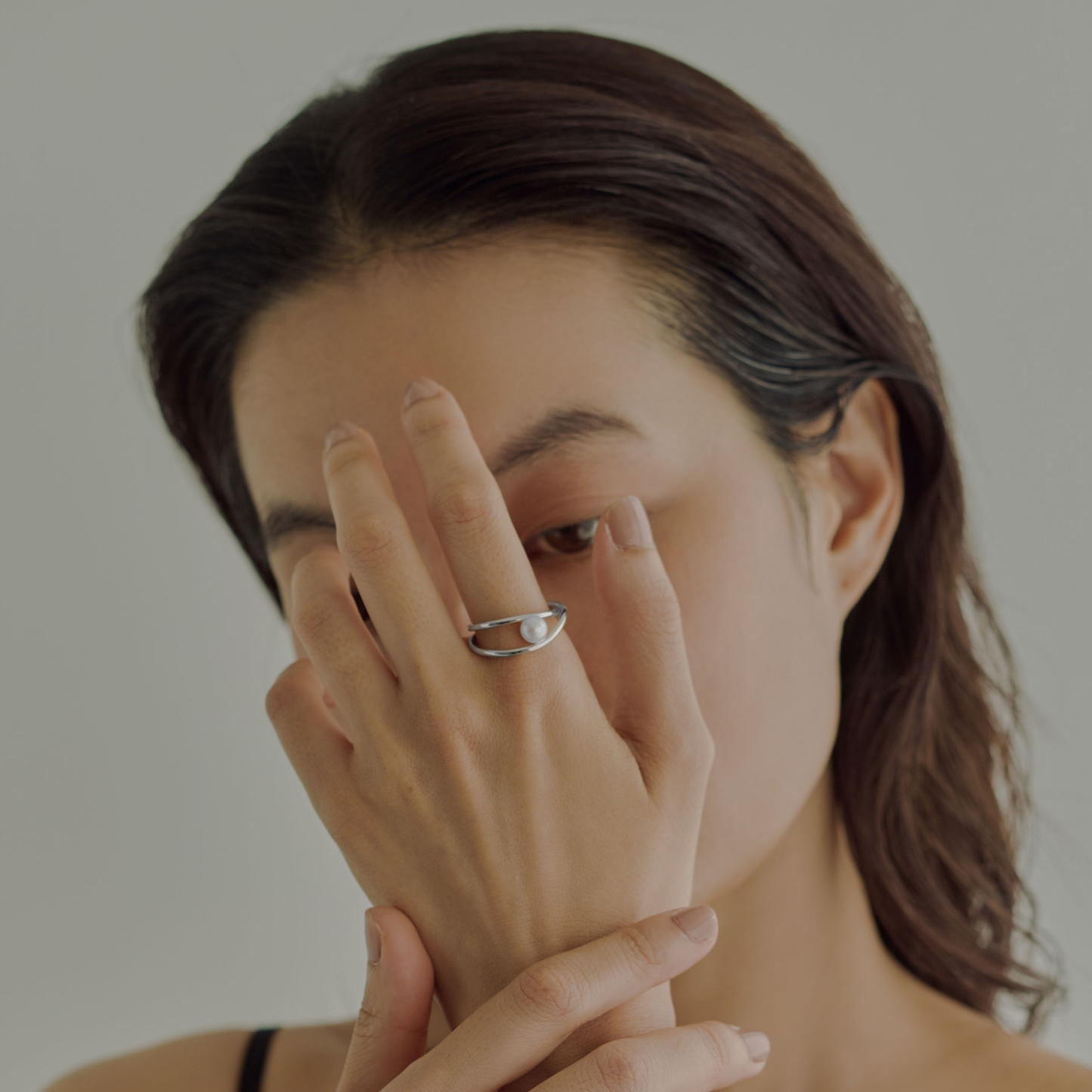 【harbinger】スパイラルパールリング silver