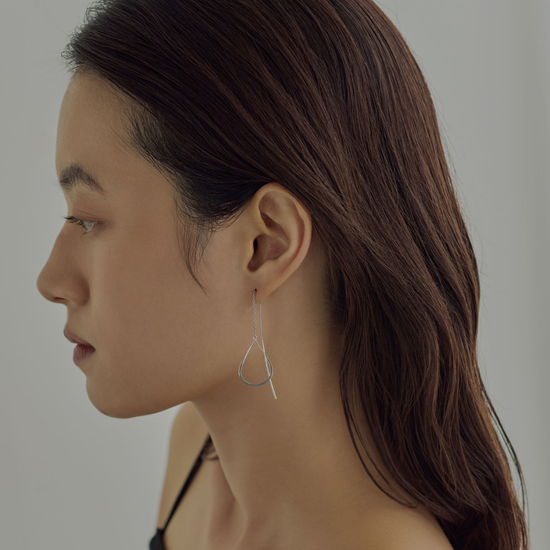 【hill】ドロップラインアメリカンピアス silver