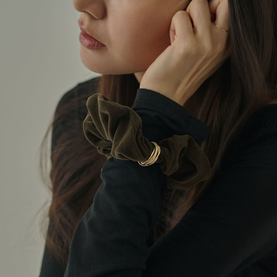 [Birthstone] [fav] Stone &amp; Pearl Ear Cuff Gold