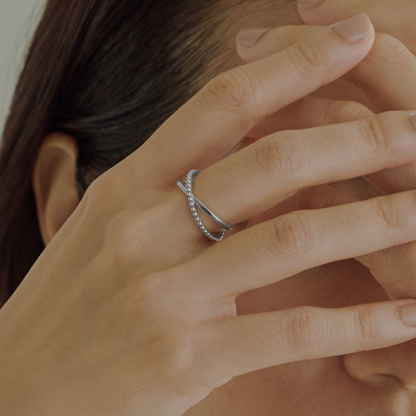 【dressing】レイヤードリング・クロス silver