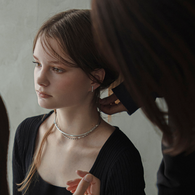 【anchor】ステーションパールチョーカー silver