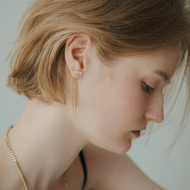 【link】シャンデリアチェーンピアス gold