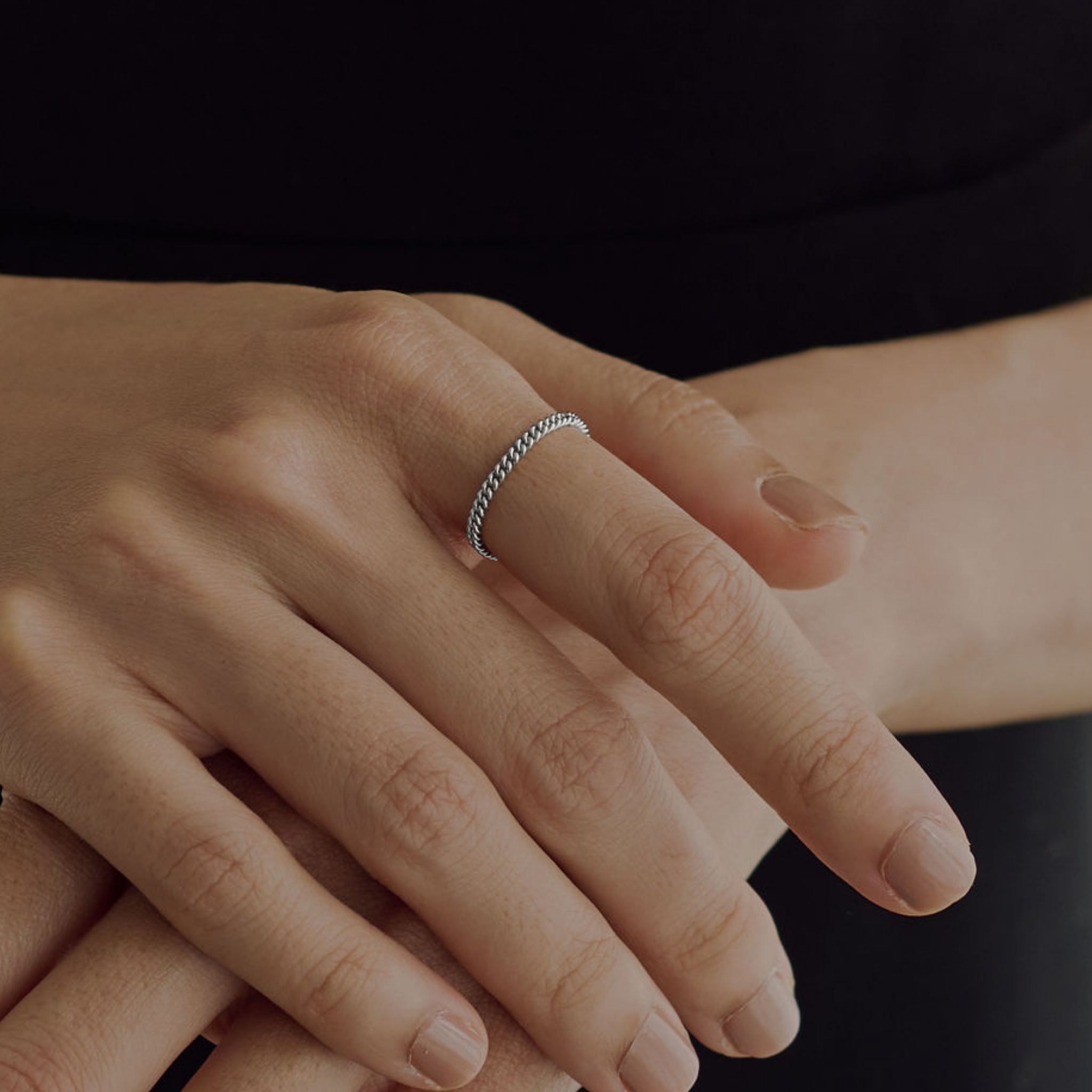 [dressing] Layered ring, Kihei chain - M silver