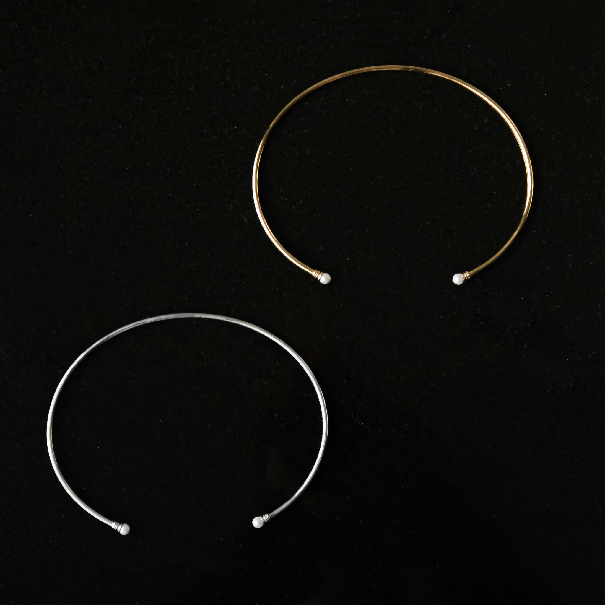 【anchor】パールネックカフ2.5mmリバーシブル gold