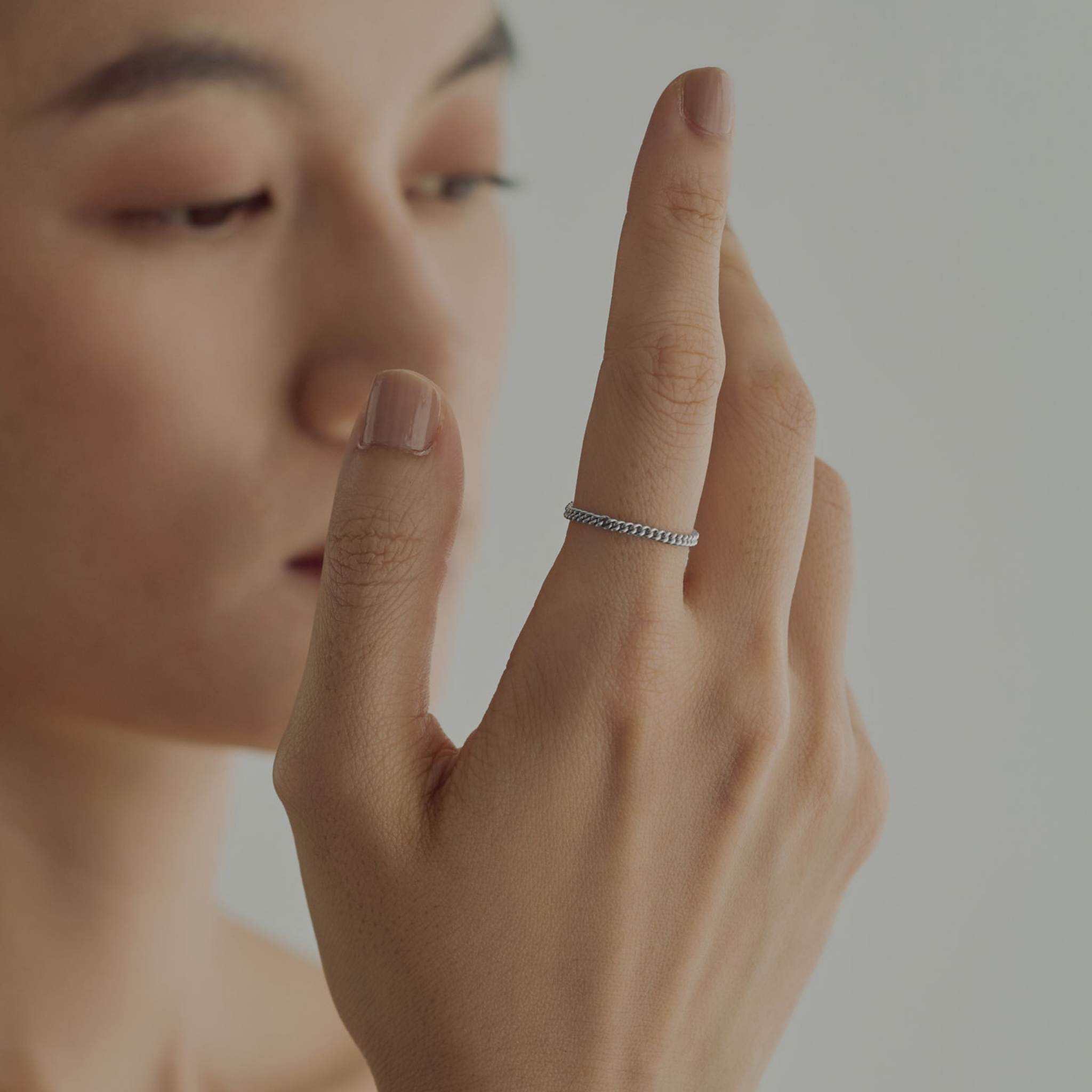 [dressing] Layered ring, Kihei chain - M silver