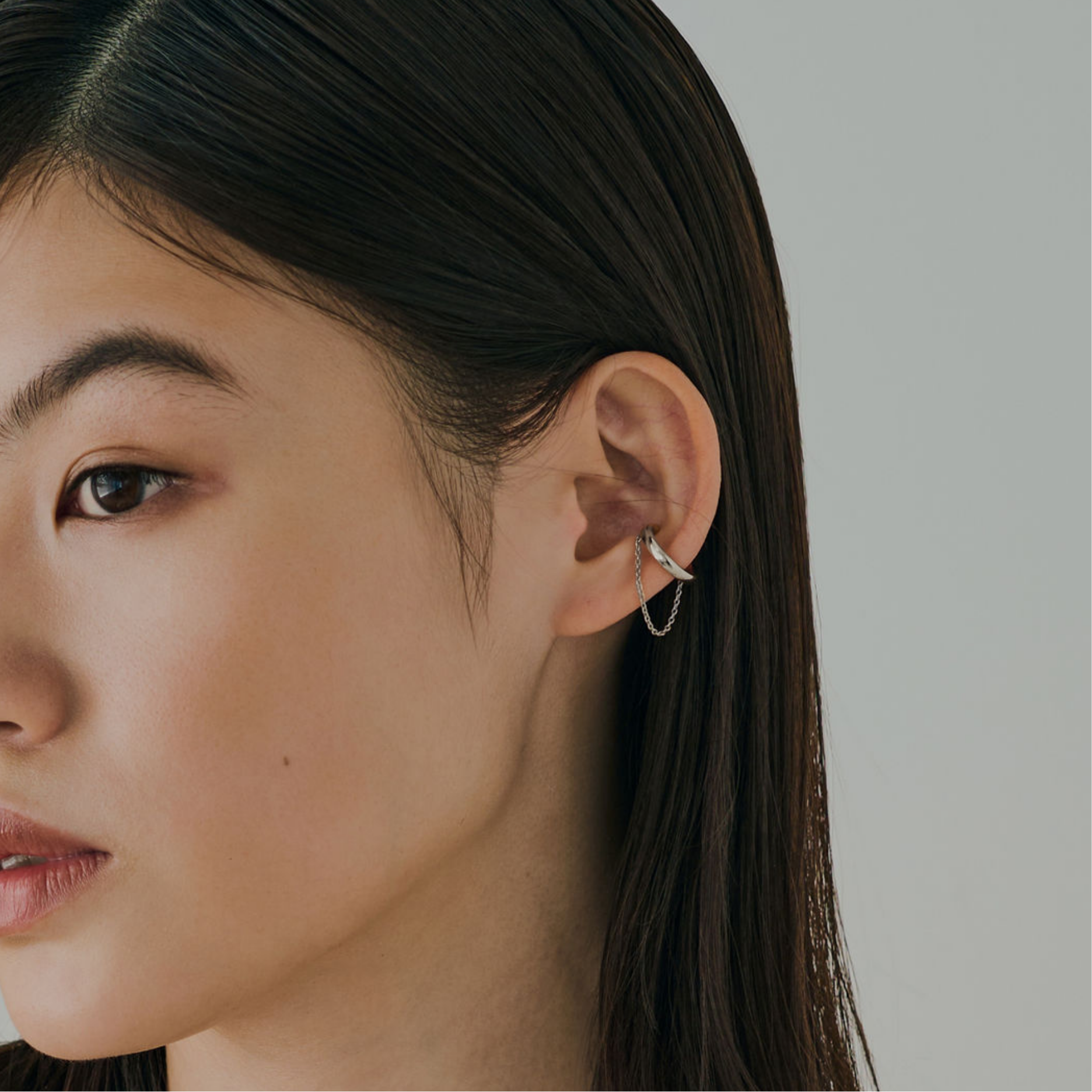[harbor] Chain ear cuff silver
