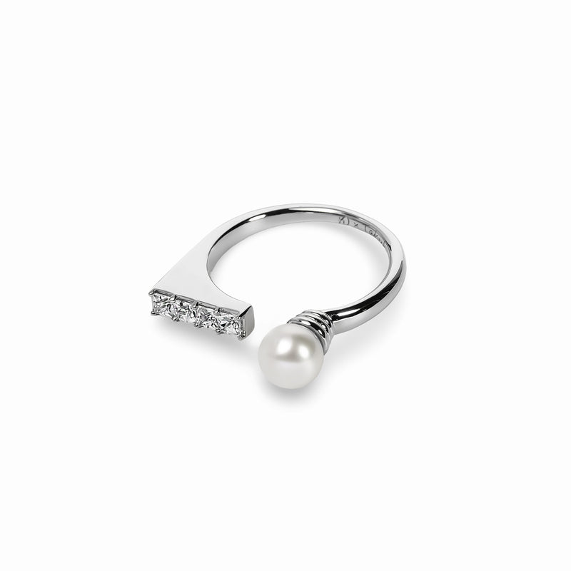 【Karin Takubo × h..】スクエアストーンメランジュリング silver