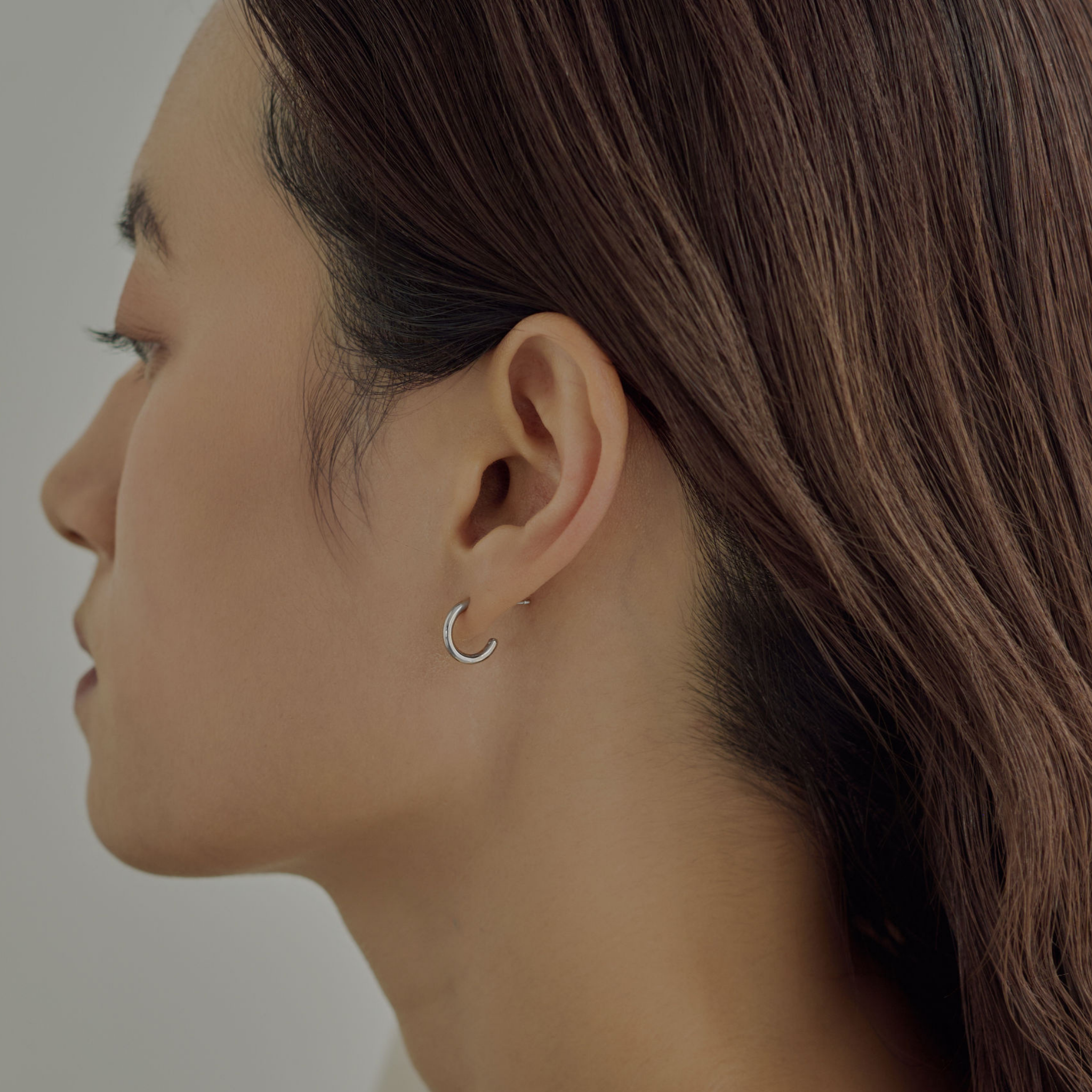 [hug] Simple hoop earrings, silver