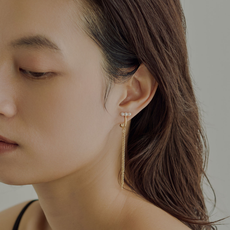 【link】シャンデリアチェーンイヤリング gold