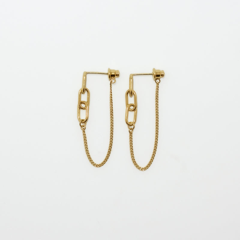 【link】クリップチェーンピアス gold