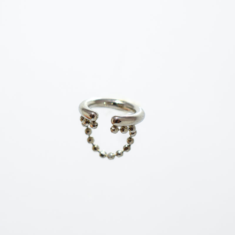 [link] Cut ball chain mini ear cuff silver