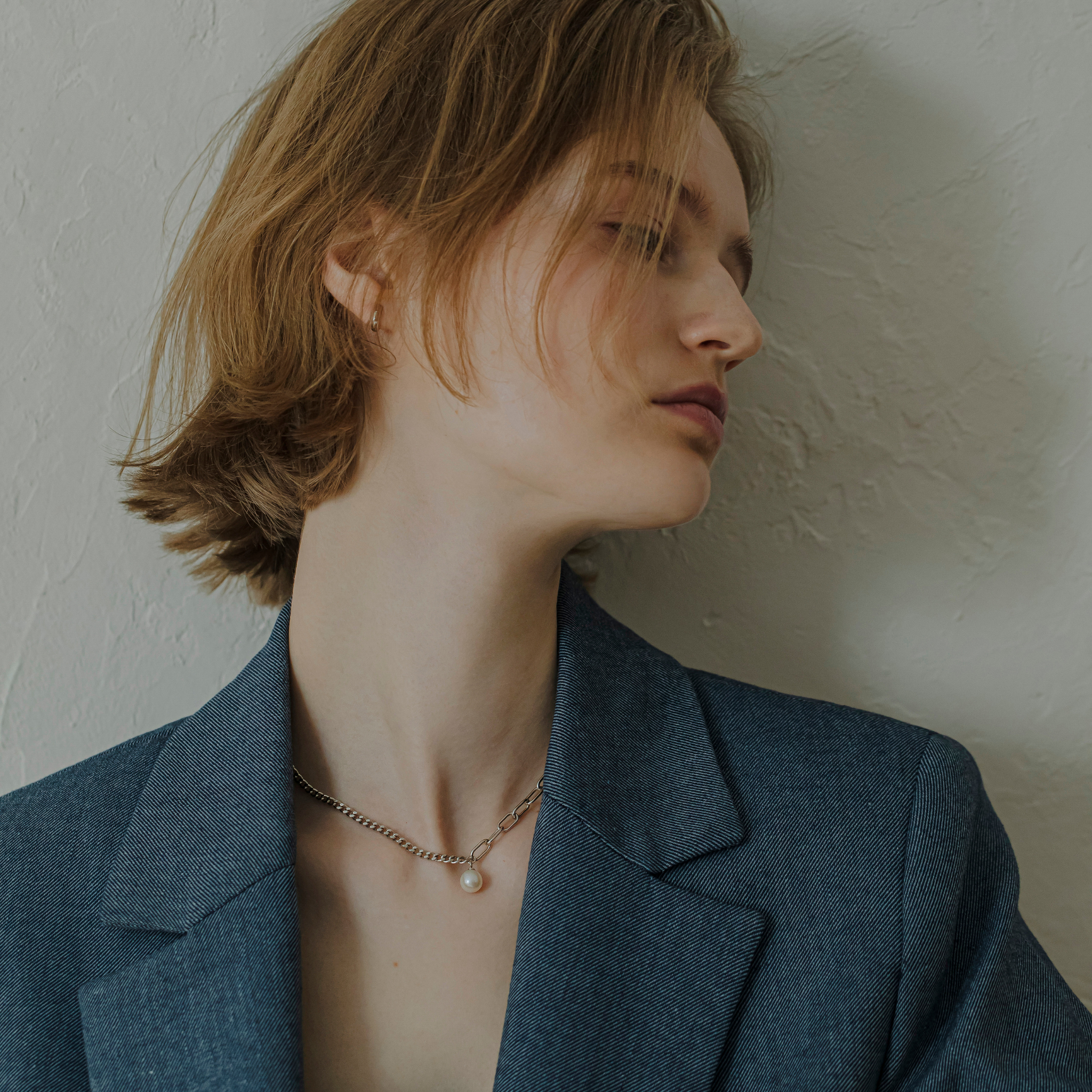 link】アシンメトリーチェーンチョーカーネックレス silver – h link】アシンメトリーチェーンチョーカーネックレス silver – h