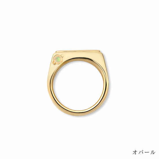 [Birthstone] [fav] Stone &amp; Pearl Ear Cuff Gold