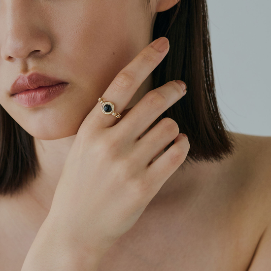 【glint】天然石チェーンフリーサイズリングφ6.0㎜ silver