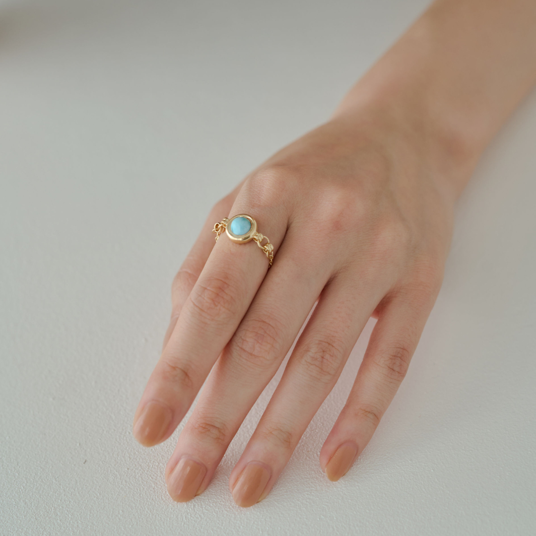 【glint】天然石チェーンフリーサイズリングφ6.0㎜ silver