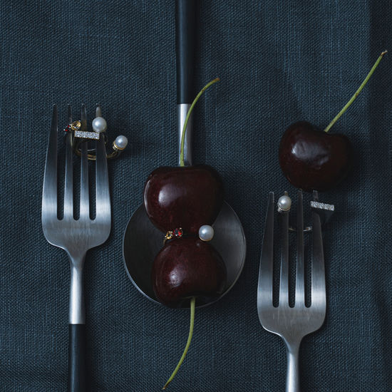 【Karin Takubo × h..】スクエアストーンメランジュリング silver