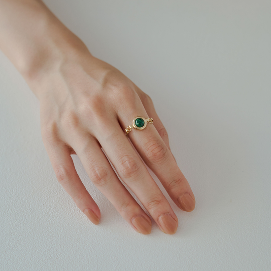 【glint】天然石チェーンフリーサイズリングφ6.0㎜ silver