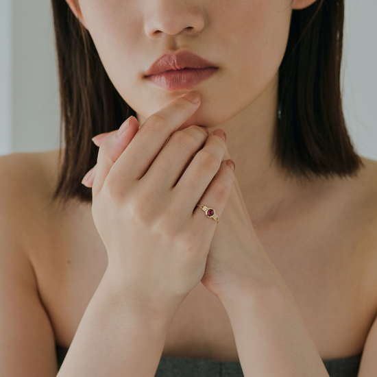 【glint】天然石チェーンフリーサイズリングφ4.0㎜ silver