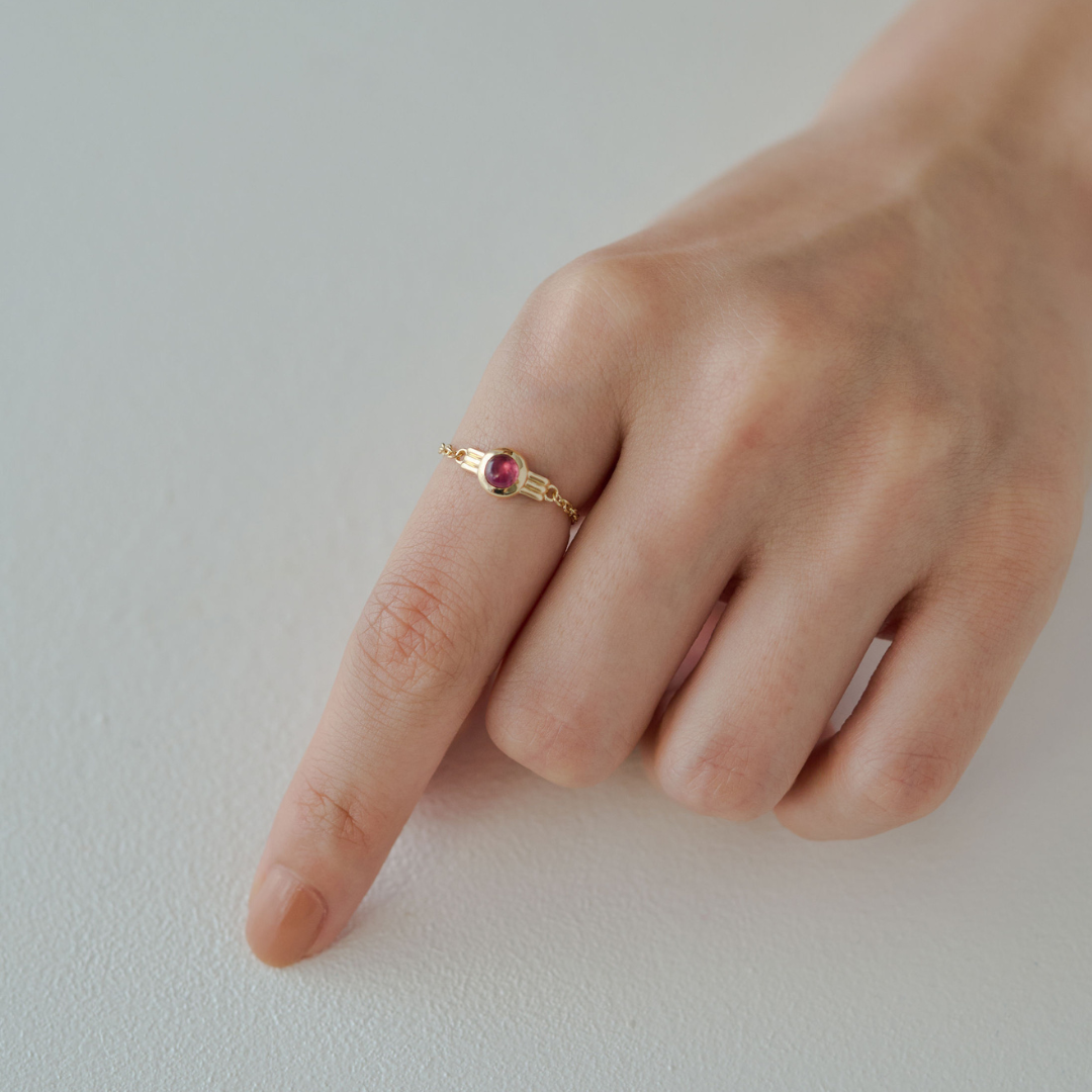 【glint】天然石チェーンフリーサイズリングφ4.0㎜ silver