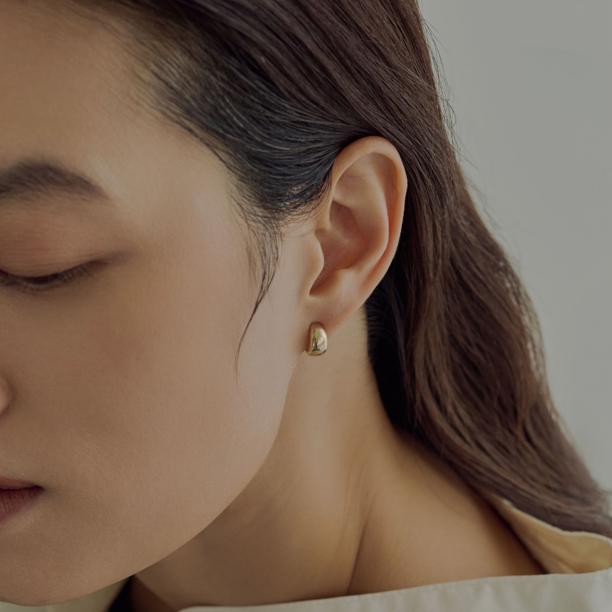 [hilarious] Half round earrings gold