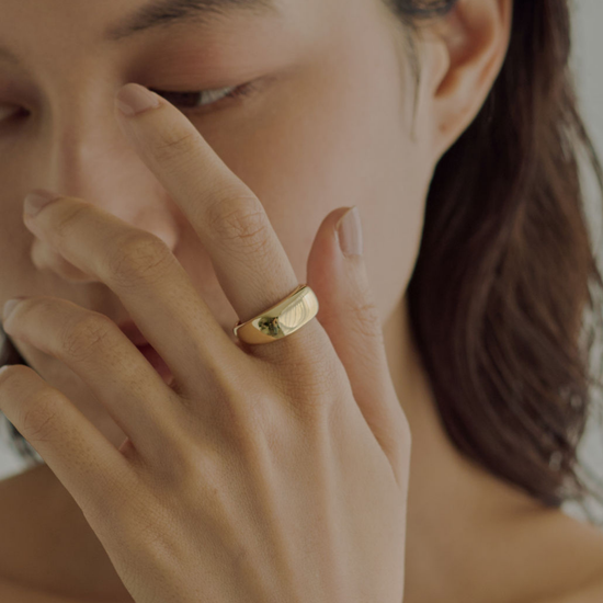 【hop】シンプルシャインリング gold