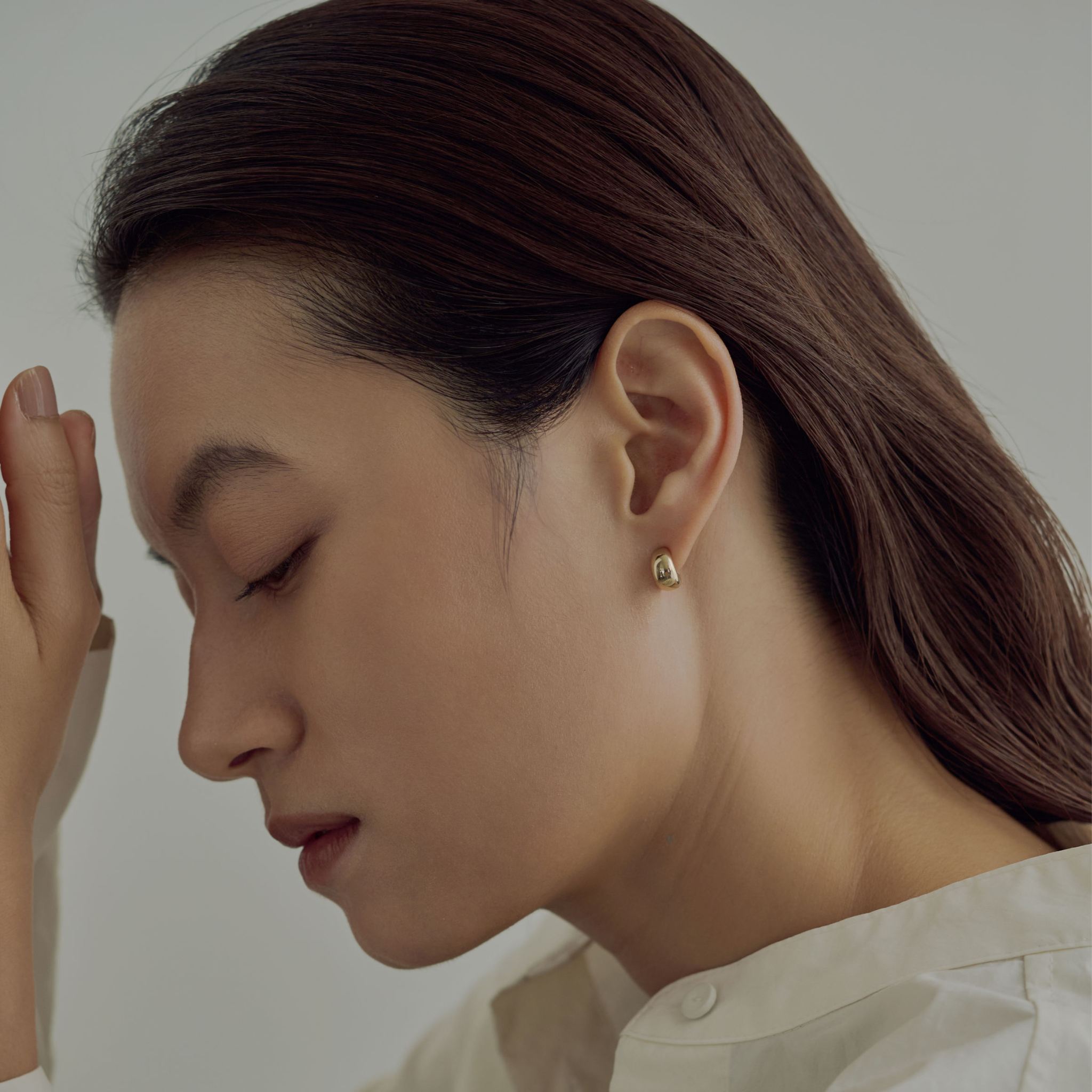 [hilarious] Half round earrings gold