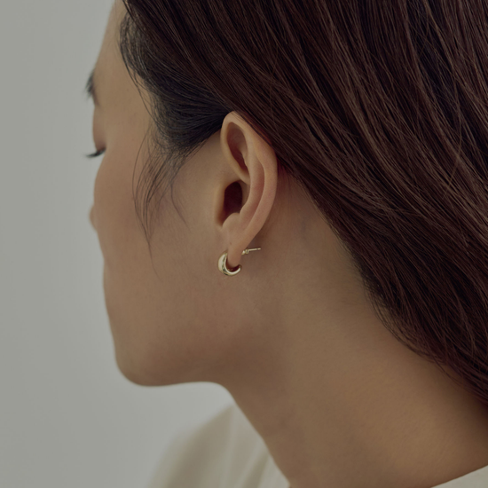 [hilarious] Half round earrings gold