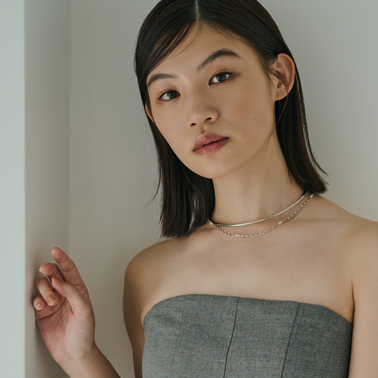 【anchor】ステーションパールチョーカー silver