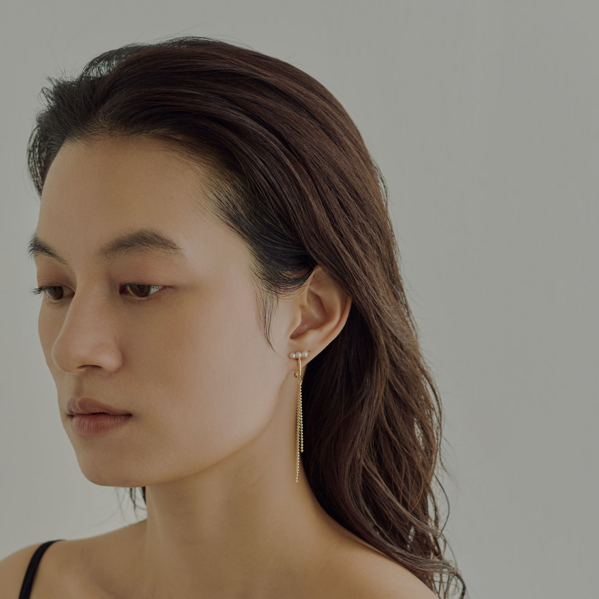 【link】シャンデリアチェーンイヤリング gold