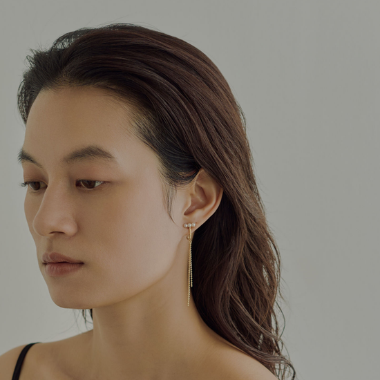 【link】シャンデリアチェーンイヤリング gold