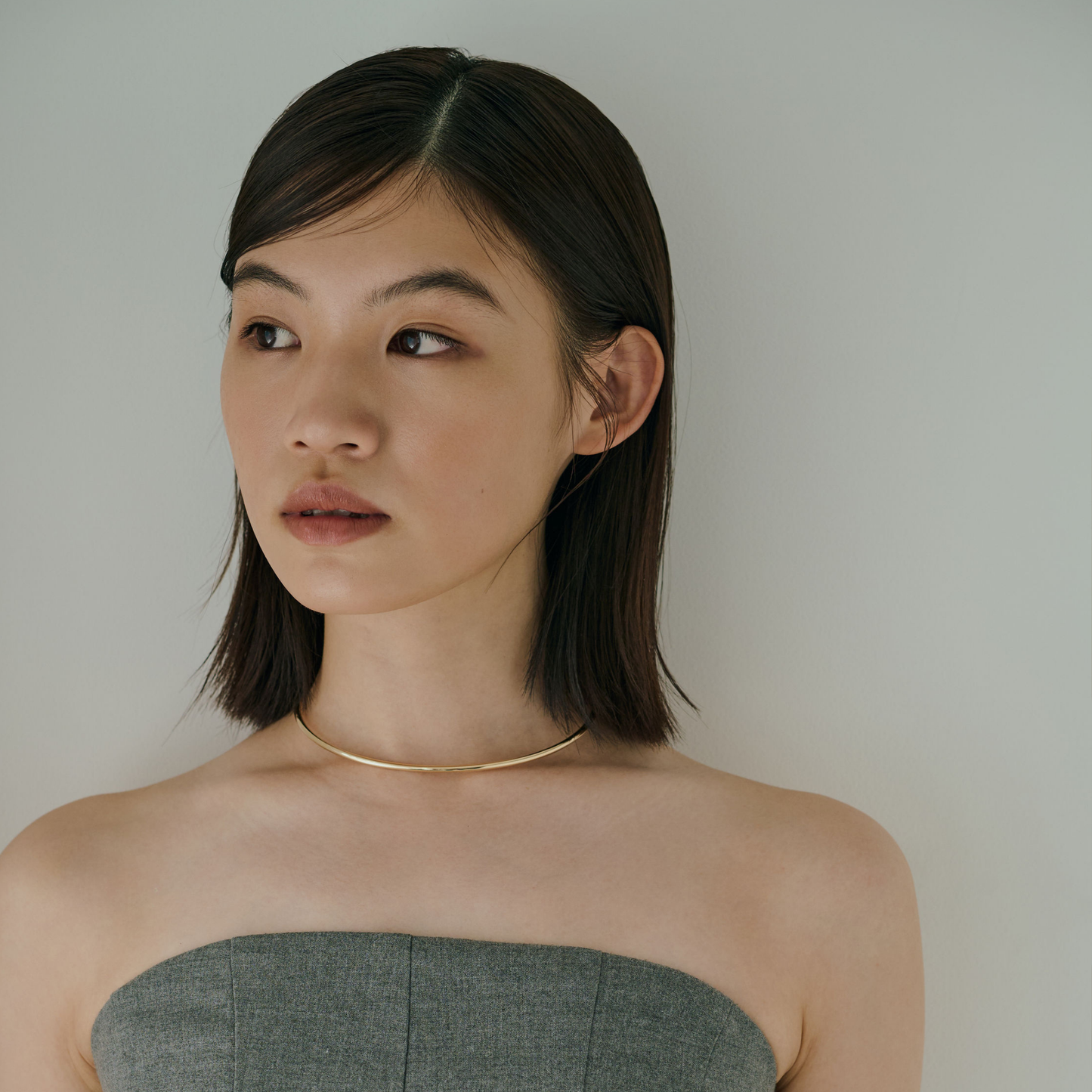 【anchor】スムースネックカフ3.0mm gold