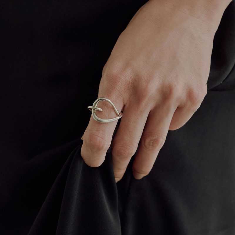 [harbinger] Chase free size ring silver