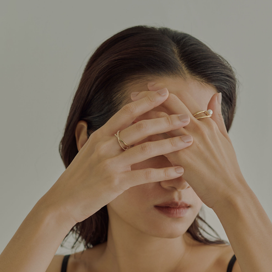 【harbinger】スパイラルパールリング gold