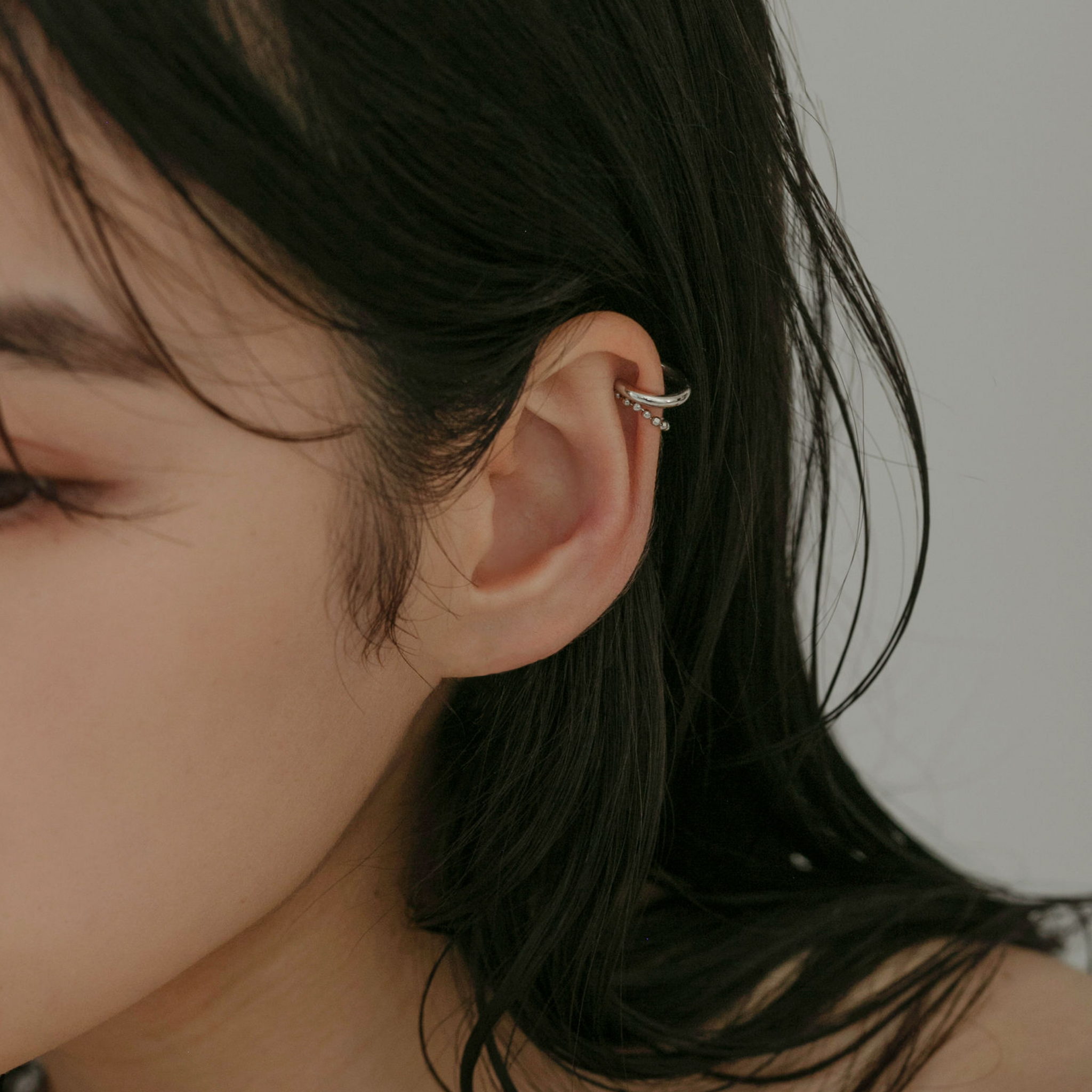 【link】カットボールチェーンミニイヤーカフ silver