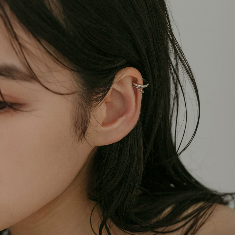 【link】カットボールチェーンミニイヤーカフ silver