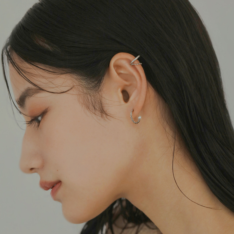 【link】カットボールチェーンミニイヤーカフ silver