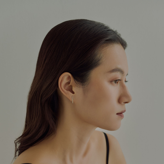 [hit] Rough bar earrings gold