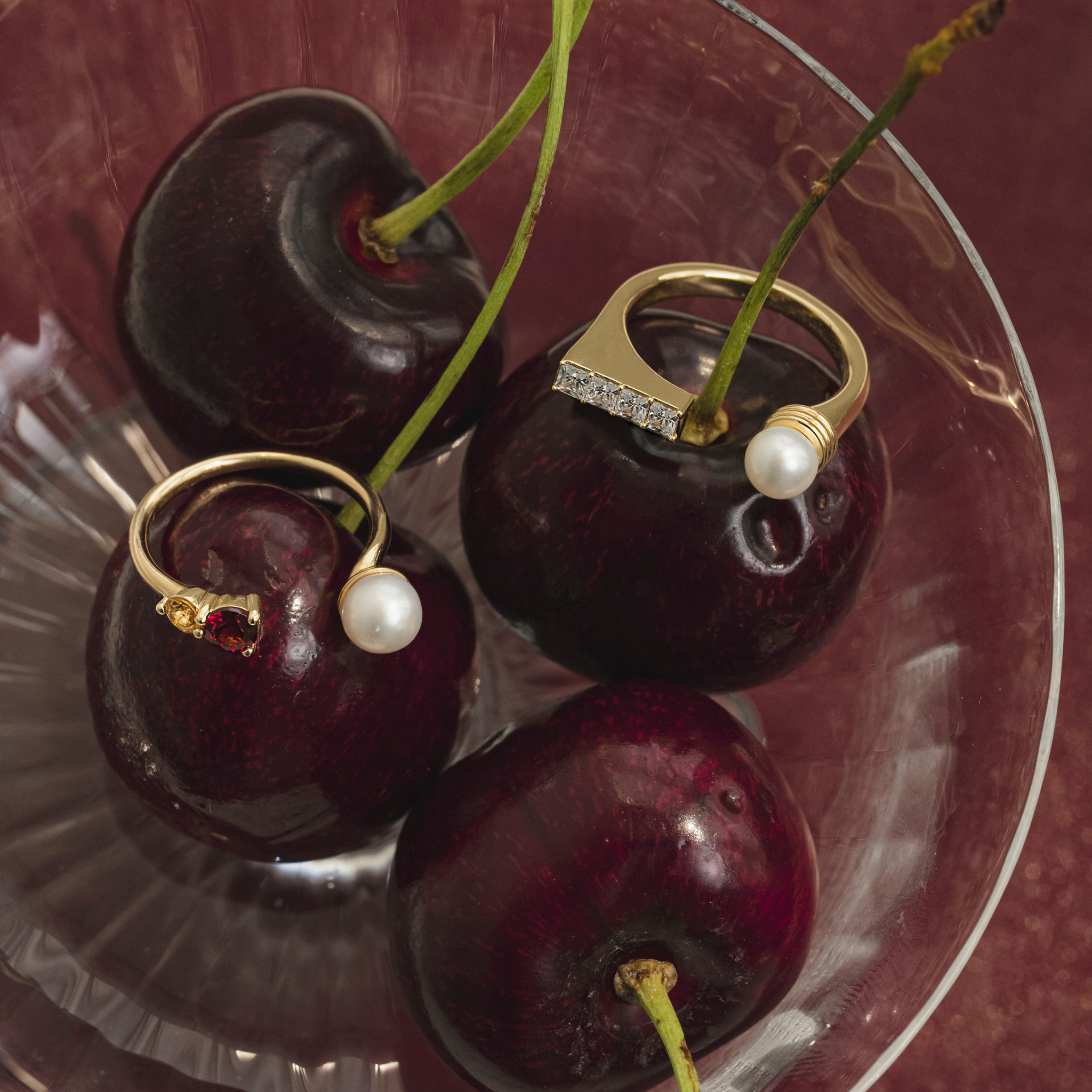 【Karin Takubo × h..】カラーストーンメランジュリング gold