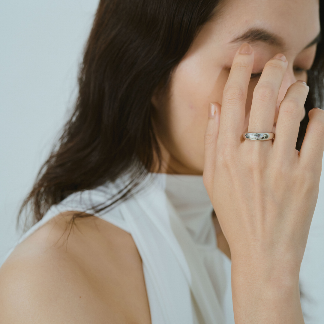 【bonbon】フローイングメレリング silver