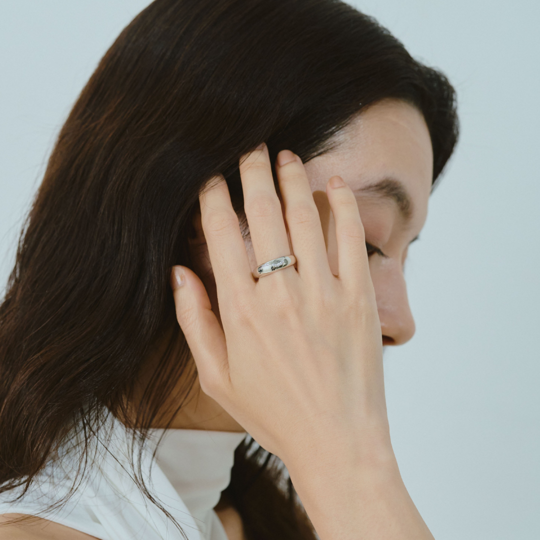 【bonbon】フローイングメレリング silver