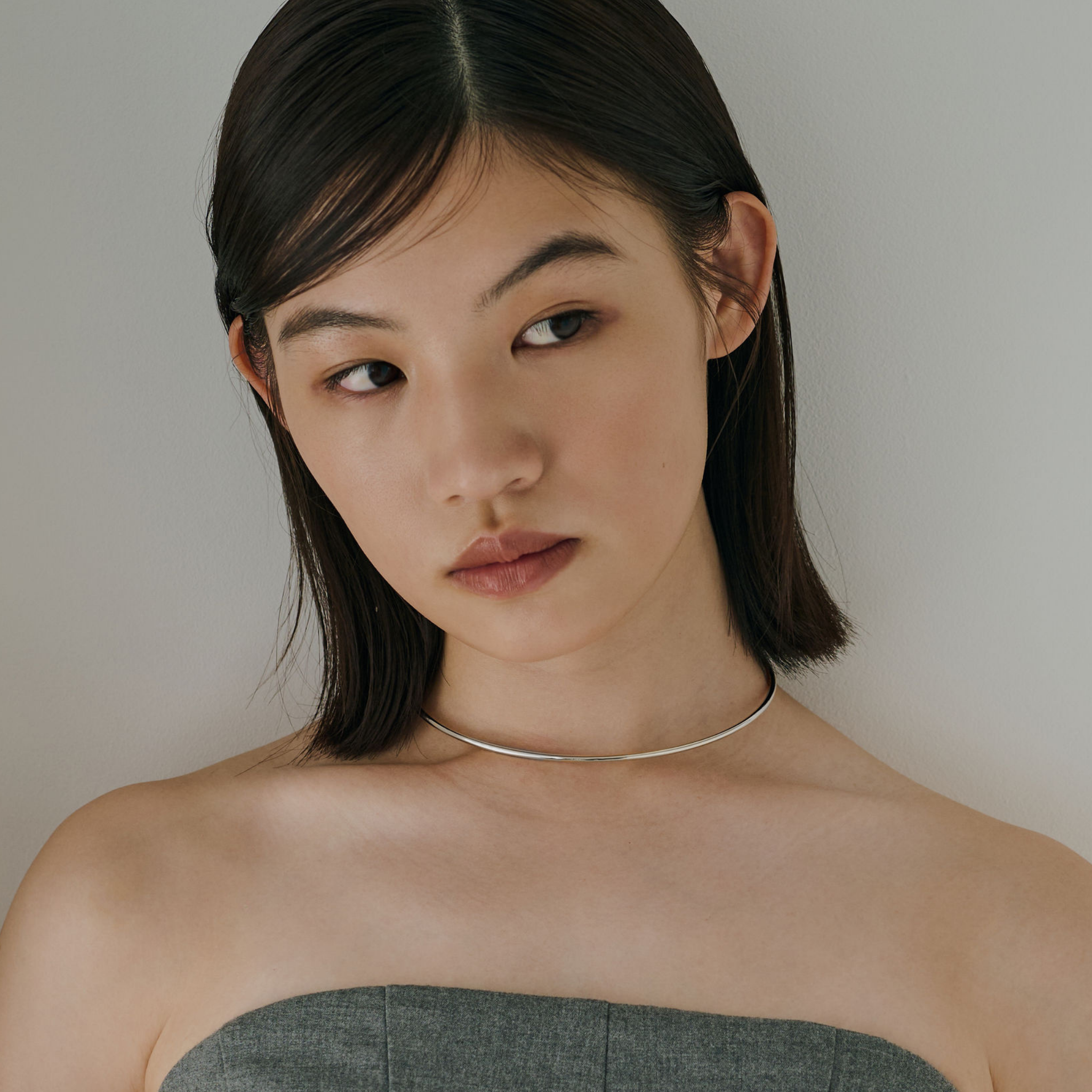 【anchor】パールネックカフ2.5mmリバーシブル silver