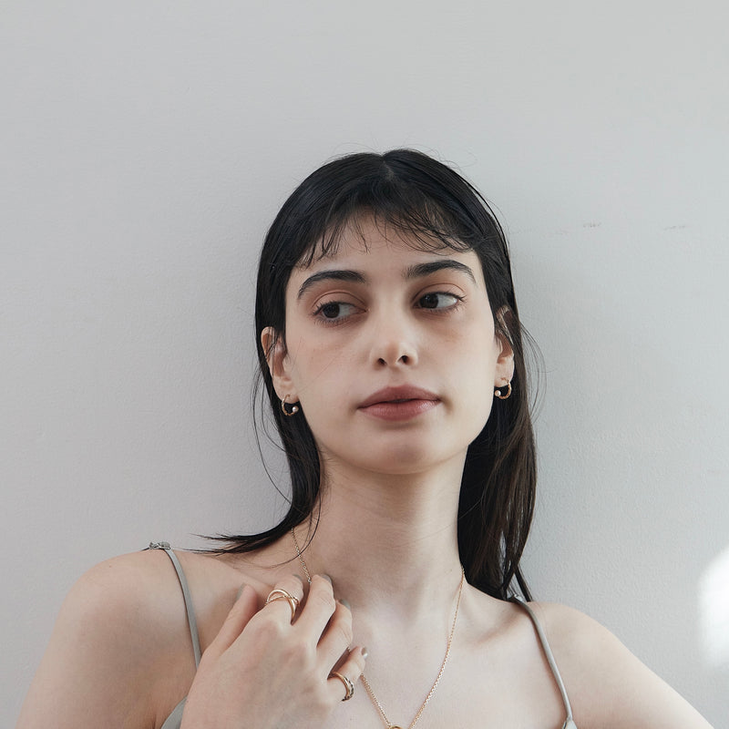 【twist】ツイストフープピアス-S gold