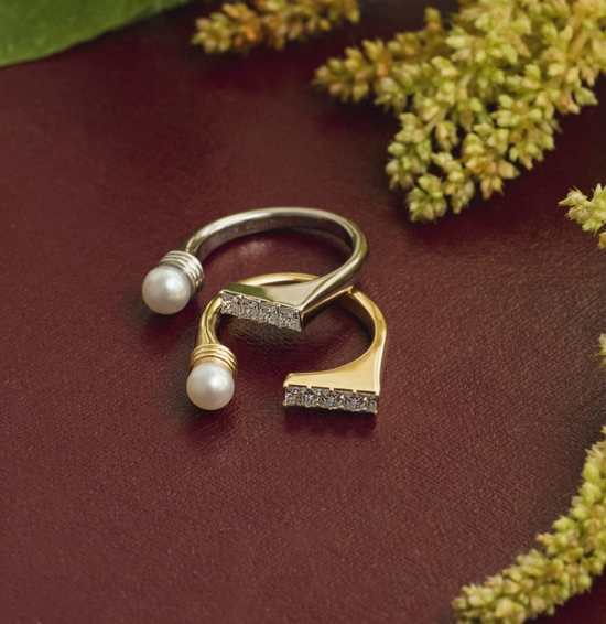 【Karin Takubo × h..】スクエアストーンメランジュリング gold